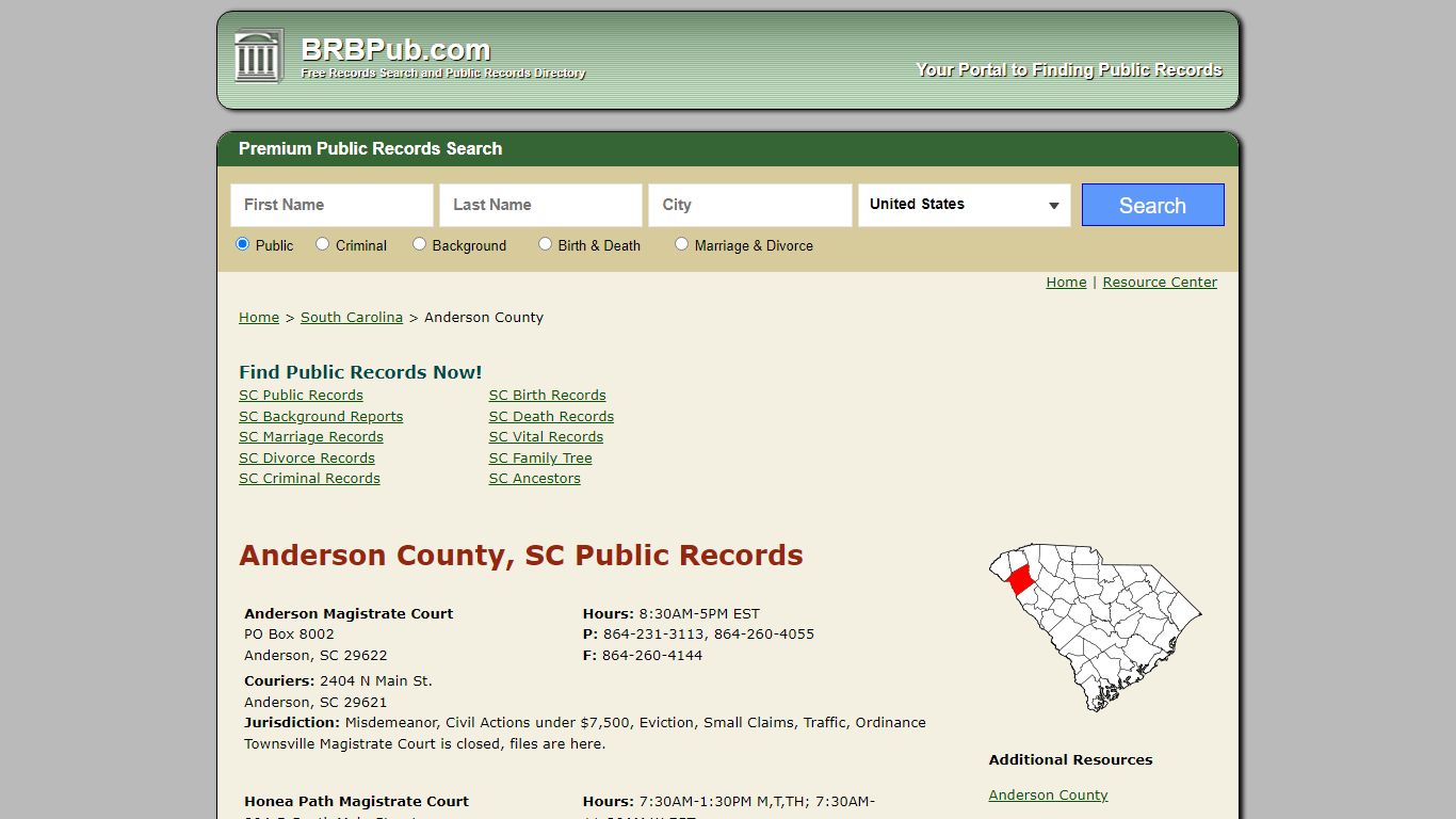 Anderson County Public Records | Search South Carolina ...